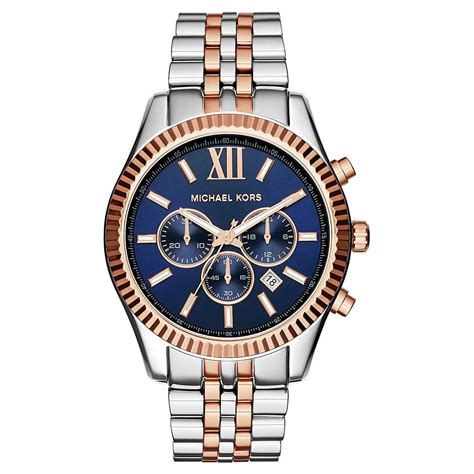 michael kors men's black leather watch|Michael Kors Watch lexington.